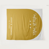 Tenture Retro Miss to Mrs Shower Nuptial Moutarde Bohème (Devant (Horizontal))