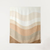 Tenture Retro Mod Waves Earthy Neutral Design (Devant)