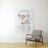 Tenture Retro Modern Blue & Brown Bachelorette Weekend (En situation)