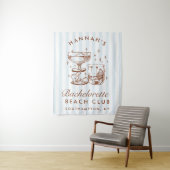 Tenture Retro Modern Blue & Brown Bachelorette Weekend (En situation)