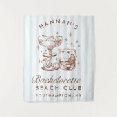 Tenture Retro Modern Blue & Brown Bachelorette Weekend (Devant)