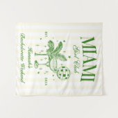 Tenture Retro Modern Green & Yellow Miami Bach Party (Devant (Horizontal))