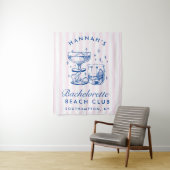 Tenture Retro Modern Pink & Blue Bachelorette Weekend (En situation)