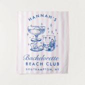 Tenture Retro Modern Pink & Blue Bachelorette Weekend (Devant)