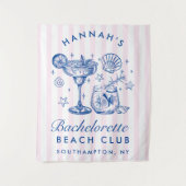 Tenture Retro Modern Pink & Blue Bachelorette Weekend (Devant)