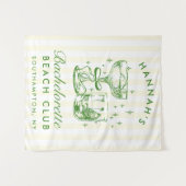 Tenture Retro Modern Yellow & Green Bachelorette Weekend (Devant (Horizontal))