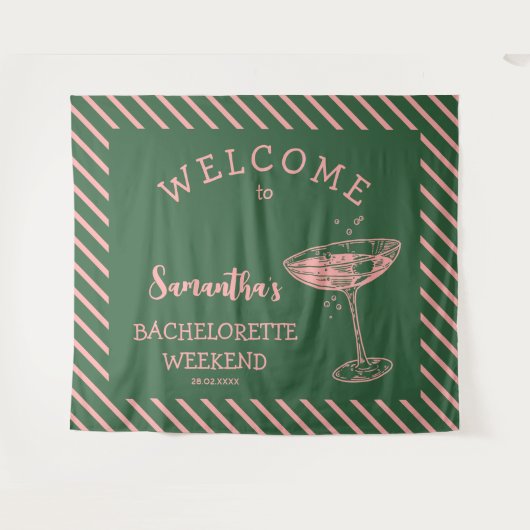 Tenture Retro Moderne Bachelorette Party Backdrop Cocktail (Devant (Horizontal))