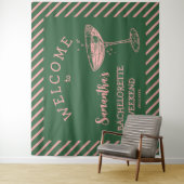 Tenture Retro Moderne Bachelorette Party Backdrop Cocktail (En situation)