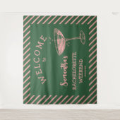 Tenture Retro Moderne Bachelorette Party Backdrop Cocktail (Devant)