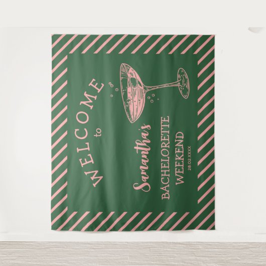 Tenture Retro Moderne Bachelorette Party Backdrop Cocktail (Devant)