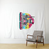 Tenture Retro Neon Skeleton Nurse - Funny Éffrayant D (En situation (horizontale))