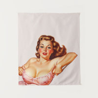 Retro Old School Pin-up girl Art