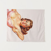 Tenture Retro Old School Pin-up girl Art (Devant (Horizontal))