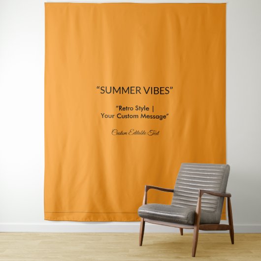 Tenture Retro Orange Texture – Summer Vibes Art (En situation)