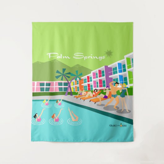 Tenture Retro Palm Springs Hotel Tapestry (Devant)