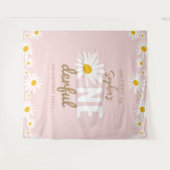 Tenture Retro Pink Daisy ONE derful 1st Birthday Party (Devant (Horizontal))