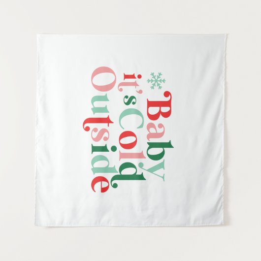 Tenture Retro Police Baby Il fait froid dehors Noël (Devant (Horizontal))