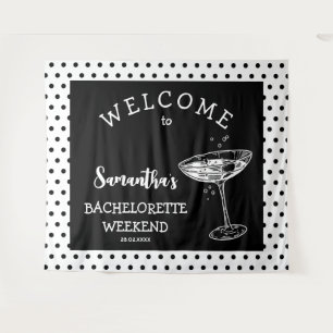 Tenture Retro Polka Bachelorette Party Backdrop Cocktail