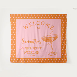 Tenture Retro Polka Bachelorette Party Backdrop Cocktail