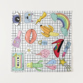 Tenture Retro Pop Art : Collection Badge (Devant (Horizontal))
