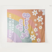 Tenture Rétro Rainbow Groovy One 1er Anniversaire (Devant (Horizontal))