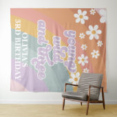 Tenture Retro Rainbow Young Wild Three 3e anniversaire (En situation (horizontale))