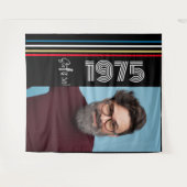 Tenture Retro Stripe Vintage 1975 50e anniversaire Photo (Devant (Horizontal))