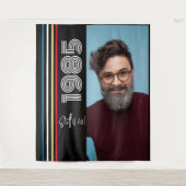 Tenture Retro Stripe Vintage 1985 40e anniversaire Photo (Devant)