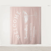 Tenture Retro Stripes Bachelorette Party Backdrop Cocktail (Devant)