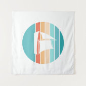 Tenture Retro Sunset Effet Perdu + Voilier (Devant (Horizontal))