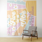 Tenture Retro Sunshine Deux Groovy Pastel Joyeux Anniversa (En situation)