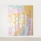 Tenture Retro Sunshine Deux Groovy Pastel Joyeux Anniversa (Devant)