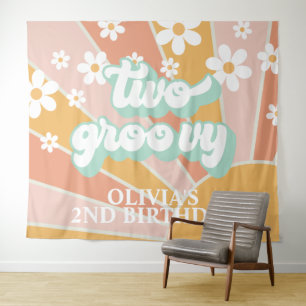 Tenture Retro Sunshine Deux Super Daisy Bannière Anniversa
