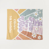 Tenture Retro Sunshine Rainbow Five est une Vibe (Devant (Horizontal))