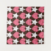 Tenture Retro Threadbare Hearts Stars Texture (Devant (Horizontal))