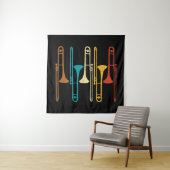 Tenture Retro Trombone - Jazz (En situation (horizontale))