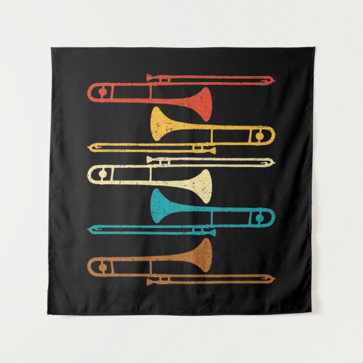 Tenture Retro Trombone - Jazz (Devant)