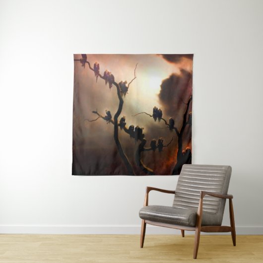 Tenture Rétro vif - Fantômes dans un arbre (En situation (horizontale))