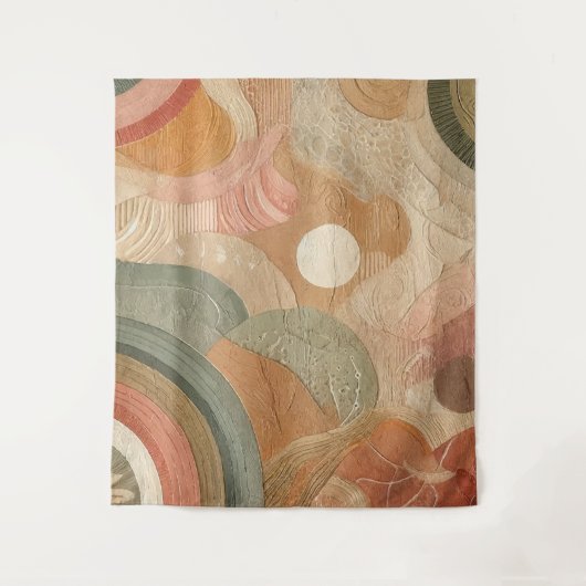 Tenture Retro Vintage Bohemian Earthy Abstract Design (Devant)