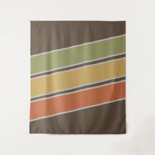 Tenture Rétro Vintage simple à trois bandes Brown