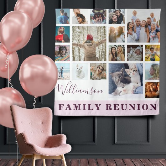 Tenture Retrouvailles familiales 18 Photo Collage
