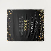 Tenture Réunion de classe Bienvenue Étoiles de Black Gold  (Devant (Horizontal))