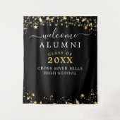 Tenture Réunion de classe Bienvenue Étoiles de Black Gold  (Devant)