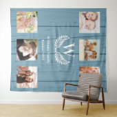 Tenture Réunion de famille personnalisée avec collage de p (En situation (horizontale))