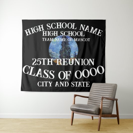 Tenture Réunion du lycée 2024 Anniversaire (En situation (horizontale))