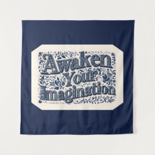Tenture Réveillez votre imagination (Arrière - plan bleu)