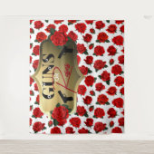 Tenture Révélation du sexe de bébé : Armes à feu ou Roses  (Devant)