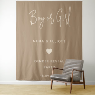 Tenture Révélation du sexe de l'enfant Brun Minimaliste Mo
