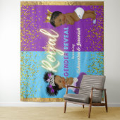 Tenture Révélation élégante de genre royal africain violet (En situation)