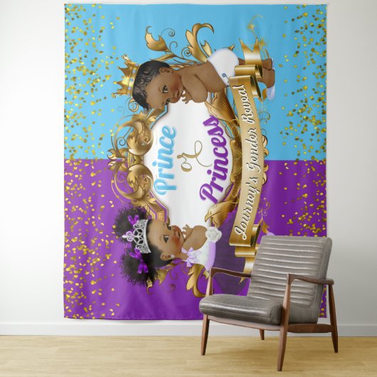 Tenture Révélation élégante de genre royal africain violet (En situation)